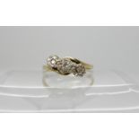A 9ct three illusion set diamond ring, size P, weight 2.2gms Condition Report: Available upon