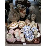 Assorted ceramics, blue and white ginger jar, Oriental vase, tea ware etc Condition Report: