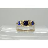 An 18ct gold blue gem and rose cut diamond ring, size N1/2, weight 2.4gms Condition Report:
