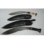Two Kukris in leather scabbards (2) Condition Report: Available upon request