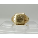 A 9ct gold signet ring size U, weight 9.1gms Condition Report: Available upon request