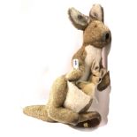 A Merrythought kangaroo soft toy with joey, 55cm high Condition Report: Available upon request