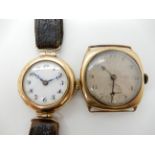 A 9ct ladies vintage watch dated London 1921, together with a gents 9ct watch dated Chester 1935