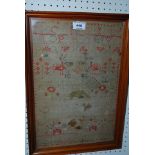 An early framed sampler, 42 x 27cm, framed and glazed Condition Report: Available upon request