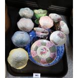 Six Maling lustre sundae dishes, Yamasan cups etc Condition Report: Available upon request