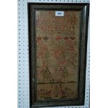 An early sampler dated 1815, 43 x 20cm, framed and glazed Condition Report: Available upon request