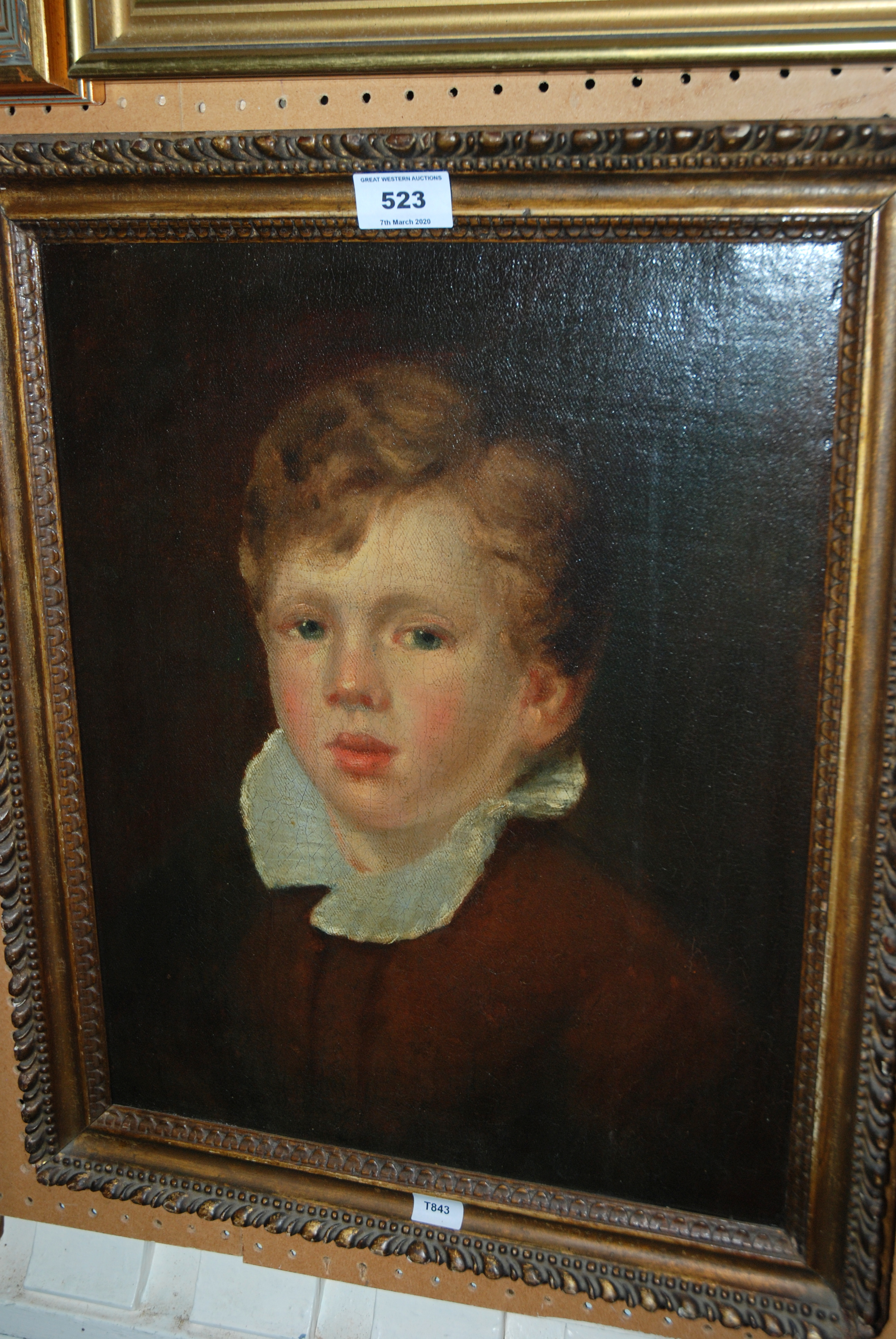 BRITISH SCHOOL Portrait of a young boy, head and shoulders, oil on canvas, 42 x 33cm Condition - Image 2 of 3