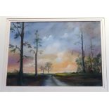 JAN BATES Sunset Borders, signed, pastel,45 x 60cm Condition Report: Available upon request