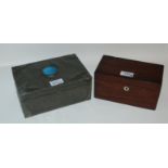 A mahogany tea caddy and other box (2) Condition Report: Available upon request