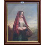 SCOTTISH SCHOOL Highland lass, oil on canvas, 50 x 40cm Condition Report: Available upon request