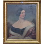 BRITISH SCHOOL Portrait of a noble woman, oil on canvas, 60 x 50cm Condition Report: Available
