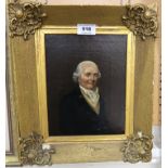 BRITISH SCHOOL Portrait of a gentleman, half length, oil on board, 23 x 17cm Condition Report: