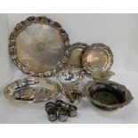 A tray lot of EP - wine coaster, salver etc Condition Report: Available upon request