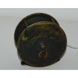 A vintage Charles Farlow & Co patent lever brass reel, No ??65, 10cm diameter Condition Report: