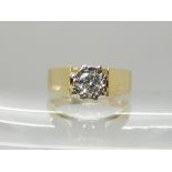 An 18ct gold diamond set ring finger size N, estimated approx size of the diamond 0.25cts, weight