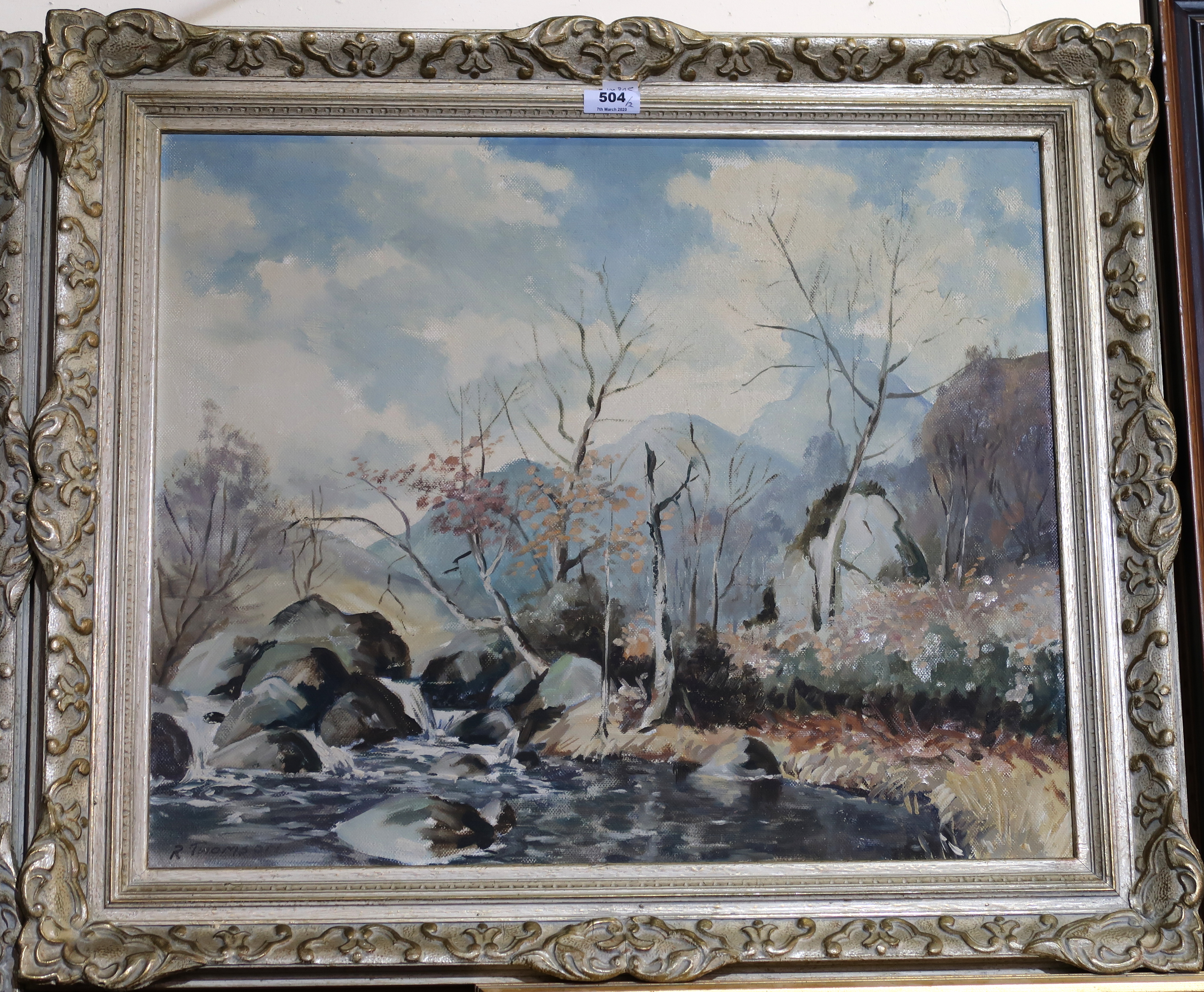 ROBERT THOMSON River landscape, signed, oil on board, 50 x 60cm and another (2) Condition Report: - Image 2 of 3