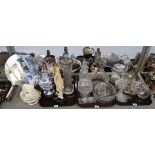 Assorted table lamps, glassware etc Condition Report: Available upon request