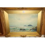 CLAUDE M HART The Brisson Rocks off Cape Cornwall, signed, watercolour, 35 x 51cm Condition