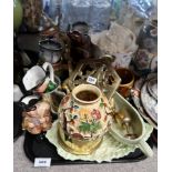 Assorted steins, toby jugs, brass ware etc Condition Report: Available upon request