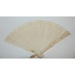 A Victorian carved fan, other carved figures etc Condition Report: Available upon request