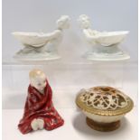A Royal Worcester pot pourri (def), a Royal Doulton figure This Little Pig and a pair of Royal