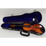 A Lark violin 33.5cm with a bow 60cm and case Condition Report: Available upon request