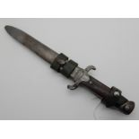 A bayonet in scabbard, the wood mounted steel hilt marked L.79911, overall length 30.5cm Condition