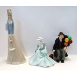 A Royal Doulton figure The Balloon Man, a Coalport figure Hayley and a Spanish figure Condition