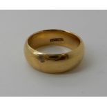 A wide 18k wedding ring size V1/2, weight 14.9gms Condition Report: Available upon request
