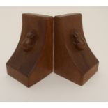 A PAIR OF ROBERT MOUSEMAN THOMPSON OF KILBURN OAK BOOKENDS 15cm high x 9cm deep x 9cm wide (2)