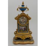 A SEVRES STYLE PORCELAIN AND ORMOLU CLOCK the handpainted dial marked for Geo Jamieson & Son,