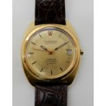 AN 18CT GOLD OMEGA CONSTELLATION CHRONOMETER F300HZ ELECTRONIC a retro two tone gold coloured