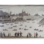 •LAURENCE STEPHEN LOWRY RA, RBA (BRITISH 1887-1976) CRIME LAKE Offset lithograph in colours,