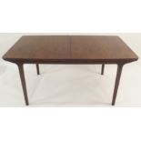 A MCINTOSH OF KIRKCALDY ROSEWOOD EXTENDING DINING TABLE 74cm high x 158cm wide x 90cm deep with