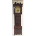 A VICTORIAN OAK AND MAHOGANY LONGCASE CLOCK the silver dial inscribed W. B. Young, Glasgow, with