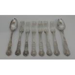 A PART SUITE OF SILVER CUTLERY by William Bateman and Daniel Ball, London 1838, double struck in the