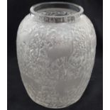 A LALIQUE BICHES PATTERN VASE the whole with a design of deer in a forest, with etched Lalique