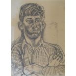 •JOHN RANDALL BRATBY RA (BRITISH 1928-1992) DAVID 13.8 Graphite and pencil, signed, dated 12