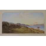 WALLER HUGH PATON RSA, RSW (SCOTTISH 1828-1895) LOOKING TO ARRAN Watercolour with white, signed