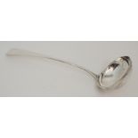 A WILLIAM IV SILVER SOUP LADLE maker's marks unclear, Edinburgh 1831, with circular bowl and plain