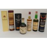 SIX VARIOUS BOTTLES OF MALT WHISKY including Inchgower, Glen Moray etc and Rosslea Scotch Whisky,