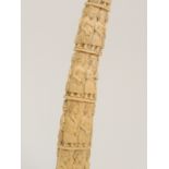 A LOANGO COAST IVORY TUSK carved with five graduating tiered panels of slaves and European