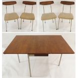 A JOHN AND SYLVIA REID FOR STAG S RANGE MID-CENTURY TEAK DROP LEAF TABLE with steel legs, 70cm