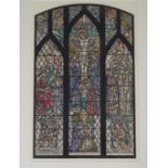 •ATTRIBUTED TO WILLIAM WILSON OBE, RSA, RSW (SCOTTISH 1905-1972) STAINED GLASS WINDOW DESIGN Ink,