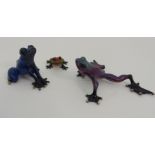 TIM COTTERILL (FROGMAN) (BRITISH B.1950) three limited edition bronze and enamel frogs including