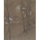 JAMES PATERSON PRSW, RSA, RSW (SCOTTISH 1854-1932) VIEW OF EDINBURGH Charcoal and white chalk,