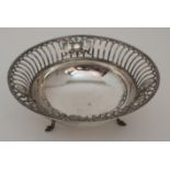 A SILVER BASKET by James Dixon & Sons, Sheffield 1915, of flaring circular form with ribbed ribbon