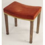 A QUEEN ELIZABETH II CORONATION LIMED OAK STOOL later re-upholstered, stamped with Royal cypher
