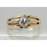 AN OVAL OLD CUT DIAMOND GENTS RING SIGNED WITH THE MAKER S.D. NEILL possibly made in Belfast, the