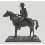 A 20TH CENTURY BRONZE OF NAPOLEON UPON HORSEBACK unsigned, 25cm high Condition Report: Available
